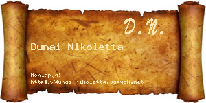 Dunai Nikoletta névjegykártya